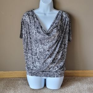 Express Size XS Women's Scoop Neck Blouse With Open Shoulder Cut Outs